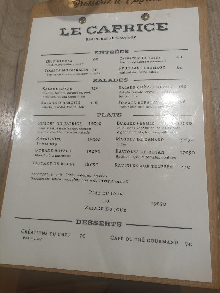 Brasserie le caprice - Menu Image 1